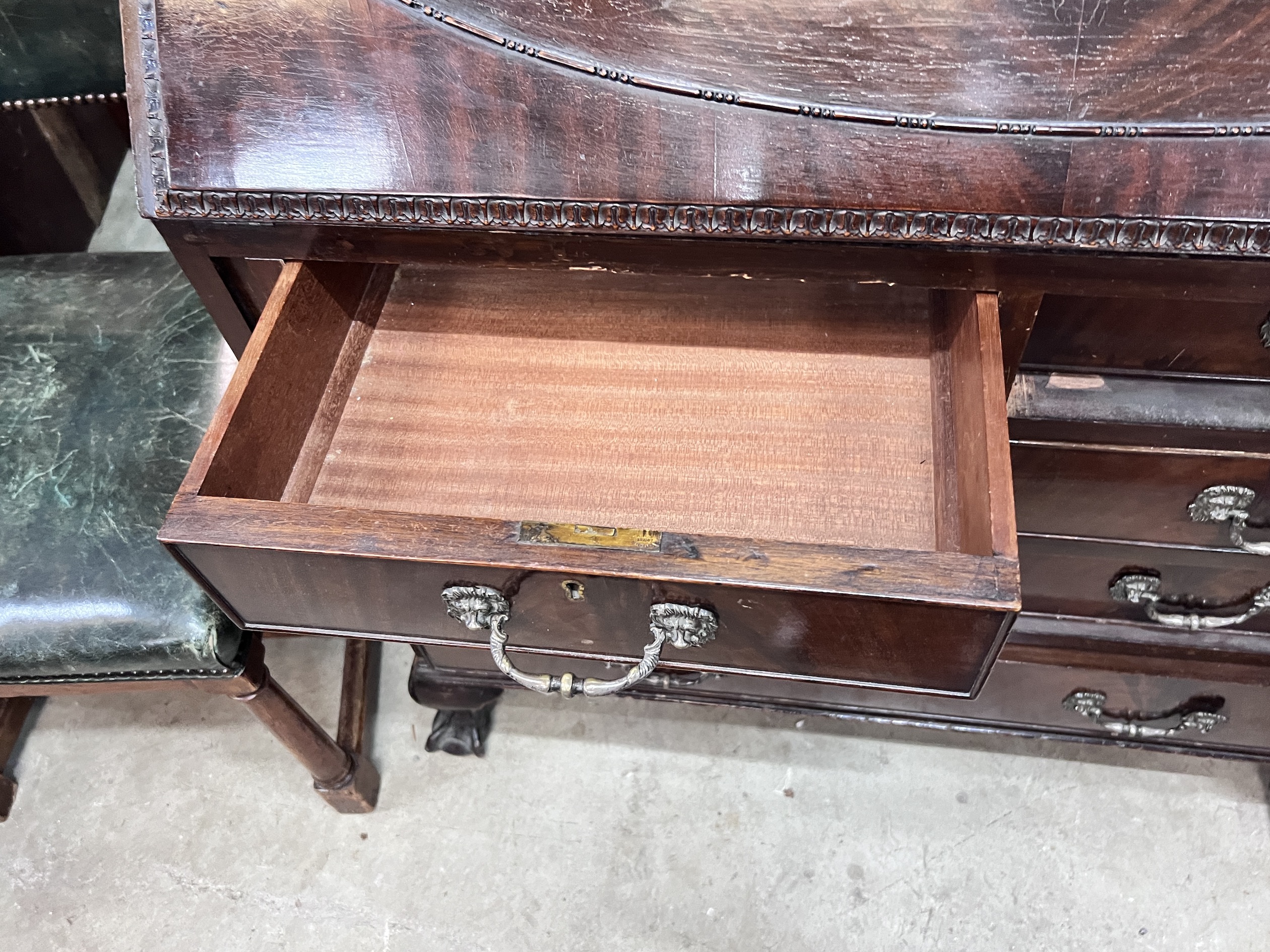 An early 20th century Chippendale revival mahogany bureau bookcase, width 92cm, depth 52cm, height 218cm